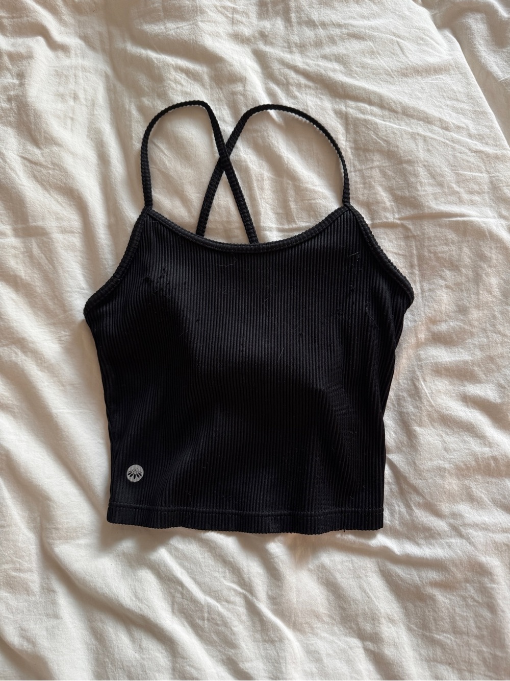 Senita Athletics Black Activewear Tank Top with Crisscross Straps